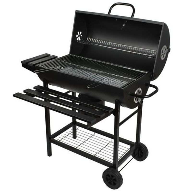 Gratar BBQ Grill pe carbuni, capac cu termometru, 2 rafturi pliabile, roti - imagine 8